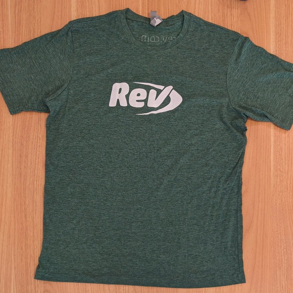 Green Sage T-Shirt Soft Official Rev Logo Tech Next Level Cotton Tee M